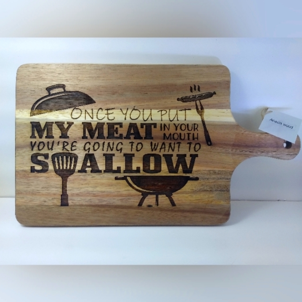 Laser engraved cutting board